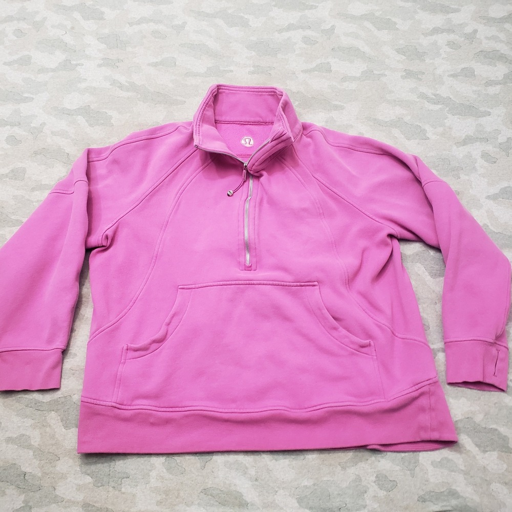 Lululemon Sweatshirt Women XL/XXL Purple Scuba Funnel Neck Oversized Half Zip